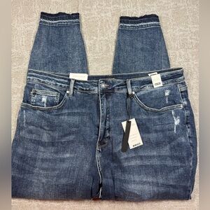 Judy Blue Skinny Fit High Rise Raw Hem Blue Jean NWT Size 24W